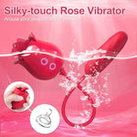 Dildo Vibrator Rose Sex Toys - 3-In-1 Thrusting Vibrators For Women Adult Sex Toys With 9 Licking & Vibrating & Thrusting Modes For Clit Nipple Anal Vibrater For Couples Men Female