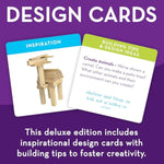 MindWare Keva Brain Builders Deluxe: STEM Building Toy Includes 75 KEVA Planks, 40 Puzzle Cards, 8 Design Cards, 3D Building Skills for Kids - Ages 7+