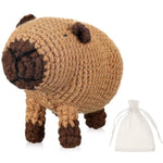 Crochet Capybara Gift Positive Mini Capybara Figures Stuffed Knitting Animal With Encouraging Card Inspirational Gift For Birthday Christmas