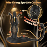 Male Anal Vibrator Butt Plug With Thrusting Dildo Core & 9 Petal-Stretching Modes – Sex Toy For Men With Dual Cock Rings, Prostate Massager & Anal Expander For Gay Adult Pleasure Play