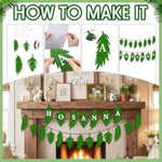 40 Pcs Palm Sunday Craft Kit, Hosanna Leaf Cards & Christian Hanging Ornaments