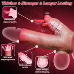 Penis Sleeve Vibrator Cock Ring - Penis Extender Cock Sleeve Delay Ejaculation With Clitoral Stimulator, Remote Control Penis Enlarger Elastic Penis Ring With 10 Vibrating Mode, Male Sex Toys For Men