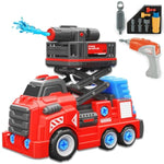 11Inches Large Take Apart Toys Fire Truck For Boys Girls Kids 3-5 6-8 Year Old Fire Rescue Vehicles With Electric Drill Set Assembly Toy Learning Educational Toys