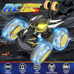 Remote Control Car Stunt Rc Cars 360° Rotating With 2.4Ghz Rechargeable Wheel Lights Toys Car Gift For Boys 3 4 5 6 7 8 9 10 11 12 (Black)