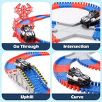 Spider Race Track For Boys 3-8, 212Pcs Race Car Track With 2 Spider Cars, Diy Flexible Track Playset, Toddler Toys Birthday Gifts For Kids