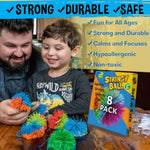 Stringy Balls & Sensory Toys For Kids 8 Pack - Stocking Stuffers For Kids Ages 4 5 6 7 8 + Year Old Gift Ideas - Best Birthday Toddler Gifts For Boys & Girls - Monkey Pom Balls Fidget Toys Stress Ball