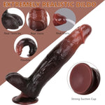 Realistic Dildo Ejaculating Penis, 8.26'' Black Squirting 2 In 1 Silicone Foreskin Cock Ejaculating Toy With Powerful Suction Cup Adult Sex Toy For Women Men (Black)