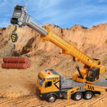 Kids Toys For 3 4 5 6 7 Years Old Boys, Die-Cast Construction Toys Set W/Lights & Sounds, 29In Crane Arm Alloy Engineering Construction Vehicles Truck Toys, Classics Crane Truck Model