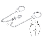 Bdsm Handcuffs With Anal Plug Metal Fetish Sex Toys For Adults Restraints Handcuffs Sex With Anal Beads Couple Flirting Bondage Sm Games Handcuffs Butt Plug For Couples Lovers