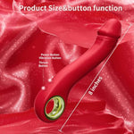 Thrusting Dildo G Spot Vibrator, Women Sex Toys Clitoral Stimulator Wand Massager With 10 * 10 Thrusting & Vibrating Modes, Female Vibrator Realistic Dildo Sexual Tools For Women And Couples(Red)