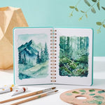 Turquoise Watercolor Sketchbook with 24 Sheets, 140lb Cotton Paper, 5.5 x 8.5 inches