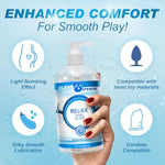 Relax Desensitizing Lube, Toy Safe For Men And Women, Non-Staining, Personal Lube, Non-Greasy, Condom Safe, Unscented, Clear, 17 Fl Oz