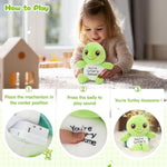 Adorable Talking Turtle Stuffed Animal, 8" Sea Turtle Plush Toy With You'Re Turtley Awesome Sound Effects, Cute Green Tortoise Interactive Fun Gift For Kids Adults Friend Coworker Decor