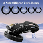 Male Silicone Chastiy Cock Cage, Lightweight Large Chastity Device For Male Penis Exercise With 5 Active Size Rings & 3 Key, Bondage Gear & Accessories Sex Toys For Men Female Adult Toy