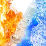 Leewedng Large Glass Dildo,7.32 Inch Crystal Pleasure Wand Butt Plugs Prostate Massager Adult Sex Toys For Men, Women,G Spot