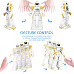 Robots Toy For Kids, Rc Gesture Sensing Toy, Interactive Walking Singing Dancing Robot Birthday Presents For Boys Girls Age 6 7 8 9 Years Old,Yellow