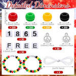 Juneteenth Wristband Making Kit with Pony Beads and Peace Sign