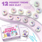 12 Desserts Theme Party Air Dry Clay Modeling Set for Kids