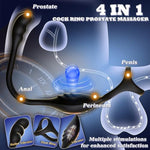 Triple Stimulation Male Sex Toy with Remote Control Prostate Massager and Vibrating Cock Ring