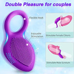 Vibrating Cock Ring,Rechargable Silicone Stretchy Penis Rings With 10 Intense Vibration Modes For Men Couples Pleasure,Male Erection Enhancing And Female Clit Vibrators