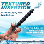 Silicone Beaded Lubricant Launcher, One Hand Use, Smooth Tube for Easy Inserting, Syringe, Toy Friendly, Cap Included to Prevent Leakage, 8.5 Inches, Unscented, Black, 1 Count