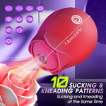 Rose Sex Toys Clitoral Vibrators - Sucking & Kneading 10 Patterns Brush For Women Nipple Female Tongue Licking Finger Tickling Tapping G Spot Couples Adult Toys & Games Clit Tease Stimulator Pleasure