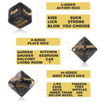 Date Night Dice, Funny Dice Game, Portable Dice Kit For Women Men Husband Girlfriend Boyfriend (Black)