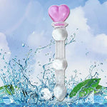 Butt Plug Sex Toy With Progressive Anal Beads,Crystal Glass Pleasure Wand Dildo Penis Glass Dildo Crystal Penis Glass Wand G-Spot Stimulation Female Masturbator For Male Female Couples