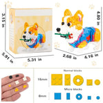 Cute Animal Micro Mini Building Blocks Kit, Corgi Dog Micro Bricks Building Toys For Adults, Party Favors For Kids 12-14+ Years Old, Birthday, Carnival Prizes (997 Pcs)