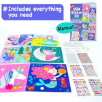 Gem Sticker Kit for Kids - 990+ Stickers, 8 Unicorn Princess Themes