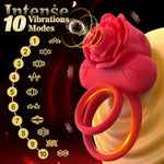 Vibrating Cock Ring Sex Toys For Men, Penis Ring Vibrator Clitoral Stimulator With Sucking Play, 10 Vibrations Rose Adult Couple Sex Toys For Male Female Pleasure