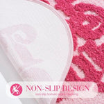 Self Love Club Rug Heart Shaped - 37"X29" Cute Bath Mat Non Slip, Funky Aesthetic Groovy Small Accent Rugs For Bedroom Bathroom, Girls Preppy Room Decor, Pink Heart Rug