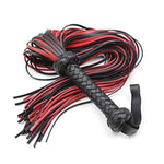 Black and Red Tassel Whips for Couples - BDSM Flogger with Braided Handle