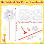 100 Pcs 4th of July DIY American Flag Pinwheels, Patriotic Craft Party Supplies