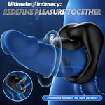 360° Adjustable Penis Ring with Bead Prostate & Clitoral Stimulator for Men - 10 Vibration Modes