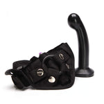 Sex/Adult Toys Sports Kit Dildo Vibrator- 100% Ultra-Premium Felixble Silicone Includes Adjustable, Machine-Washable Velvet Harness & O-Ring For G-Spot & P-Spot Stimulation - Black