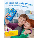 4 Inch Kids Smart Phone, Touchscreen Hd Dual Camera Cell Phone For Children, Christmas Birthday Gifts Dinosaur Learning Toys For Boys 3-10, First Preschool Education Phone Toy With 200+ Games