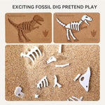 Dinosaur Felt Skeleton Puzzle Set - Mosasaur, Pterosaur, Stegosaurus & T-Rex, Dinosaur Fossil Puzzles 4 High Density Fiberboard - Montessori Educational Toy For Kids 3+
