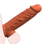 Realistic Penis Sleeve Extender For Men, 6.1'' Silicone Cock Sleeve With Testicle Ring, Adult Toy Reusable Penis Enlarger Rings Thicken, Delay Ejaculation Stronger Erection For Mens Couples
