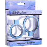 Bi-Polar Silicone Cock Ring Set, Blue (Ze-Vf676)