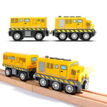 Battery Powered Train For Wooden Tracks, Powerful Engine Locomotive Train Compatible With Thomas & Brio, Motorized Traintoy Set Gift For Boys Toddler Ages 3+