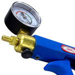 Penis Pump Maxi Blue Handle With Gauge, Clear Hose - 9 Inch Length X 2 Inch Diameter Cylinder