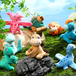 8 Pack Kids Plush Gifts Stuffed Animal Cat Slap Bracelets, Operation Christmas 8 Inch Wrist Cute Snap Bracelet Birthday For Boys Girls Child Bulk Item Pet Adoption Party Favors(Dinosaur)