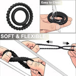 Cock Ring Silicone Penis Rings Set 7 Pcs Men’S Cock Rings Penis Sleeve For Erection Enhancing Soft Stretchy Male Sex Toys Adult Toys Sexual Stimulation Device For Couples Pleasure (Blue)