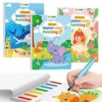 3 Pack Paint with Water Books, Kids Watercolor Activity Set for Creative Learning and Fun