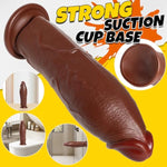 10.6 Inch Big Dildo Realistic,3.2 '' Diameter Thick Dildo Brown No Balls With Suction Cup,Large Adult Toys & Games For Women Men Gay Couples