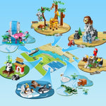 25 Animals Zoo Building Set With Play Mat - 8 Pack Zoo Scene Modules Building Blocks Toy For Party Favors Goodie Bag Classroom Prizes Fillers Birthday Gifts For Kids Boys Girls 6+ (1460Pcs)