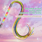Rainbow Novel Tassel Whip With Handle Couple Flirting Whip Nightclub Bar Party Fun Accessories Female Restraint Bondage Whip Role Play Flogger Fetish S&M Flirt Tools