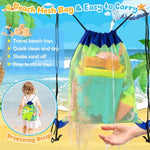 Beach Sand Toys Kit for Kids Ages 3-10 with Buckets, Shovels, Molds & Bag