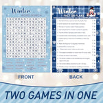 30 Players Winter Holiday Christmas Party Games For Adults Family Office Large Groups, Word Search Game, Guesstures Game, Fact Or Flake Games With Answer Key (Winter Search)